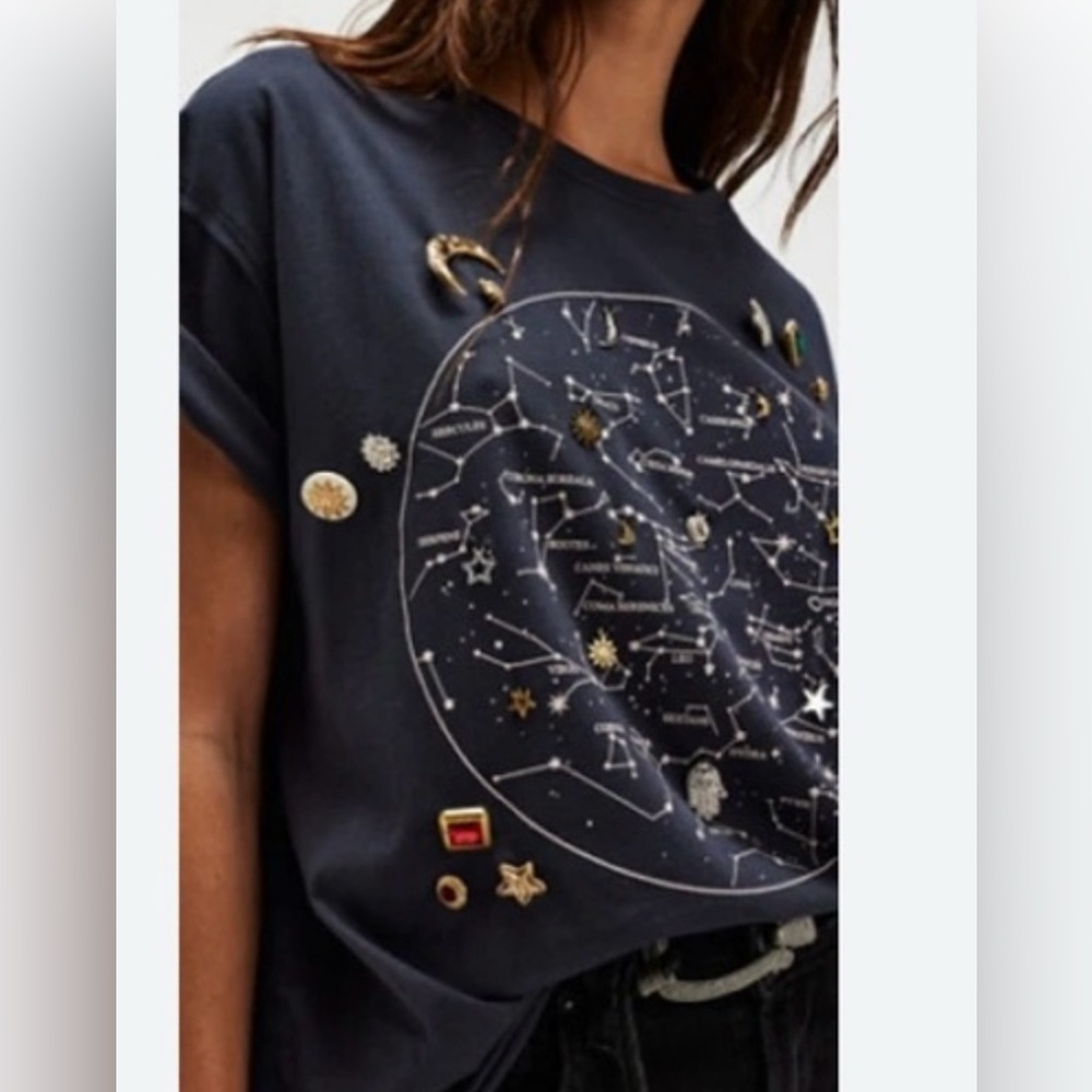 NWT Free People Zodiac Charm Tricia Fix Vintage Remade Shirt